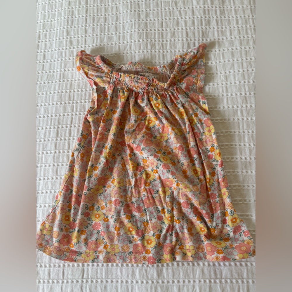 Girls' Floral Flowy Top - Peach & Yellow Carters 5T